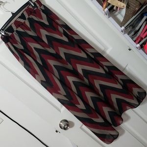 Chevron print maxi skirt